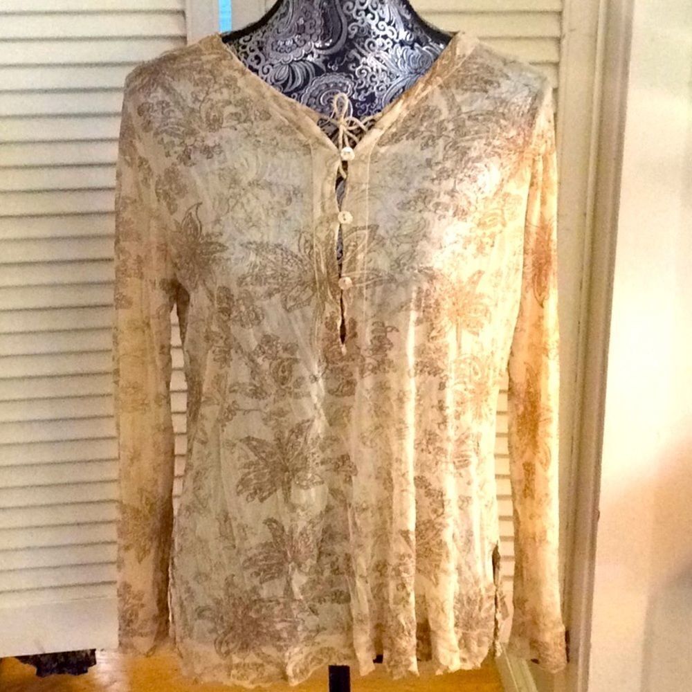 Tommy Bahama Sheet crepe tie blouse with sparkle